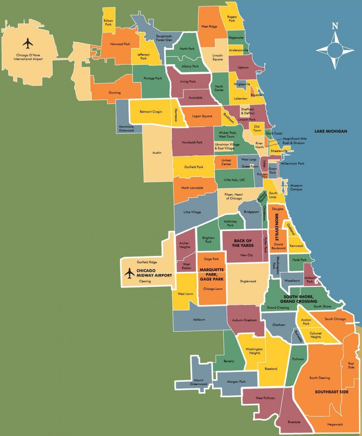 지도에서 지역의 시카고