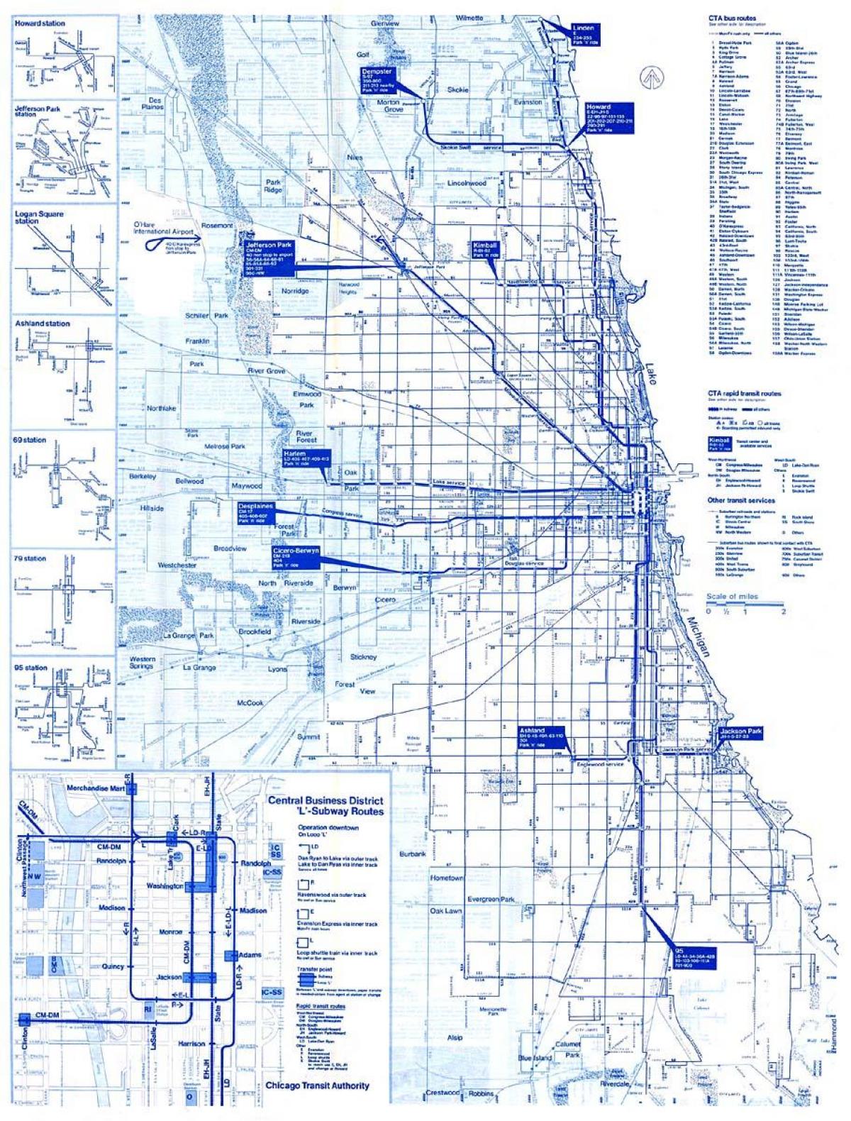 시카고 버스 시스템은 지도