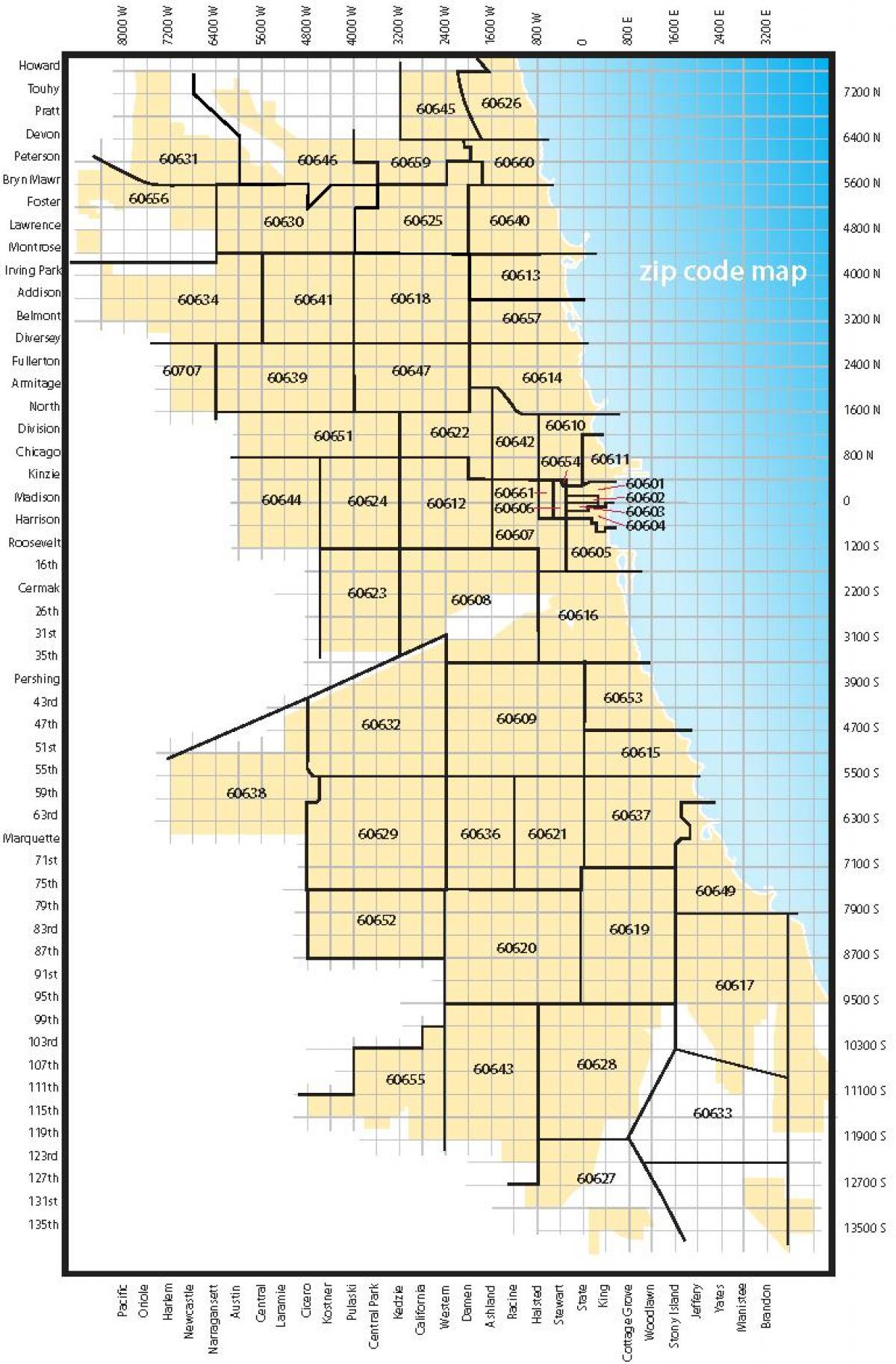 시카고 지역 코드 지도