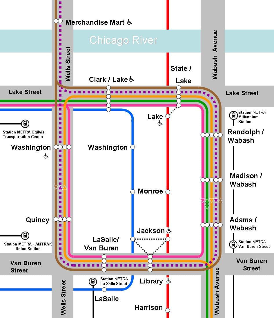오렌지라인 지도 Chicago