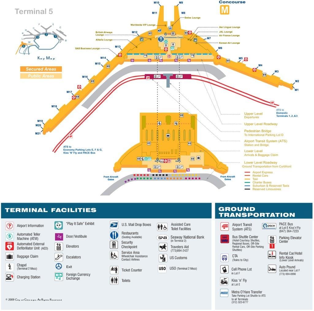 지도 O'Hare 공항 터미 5