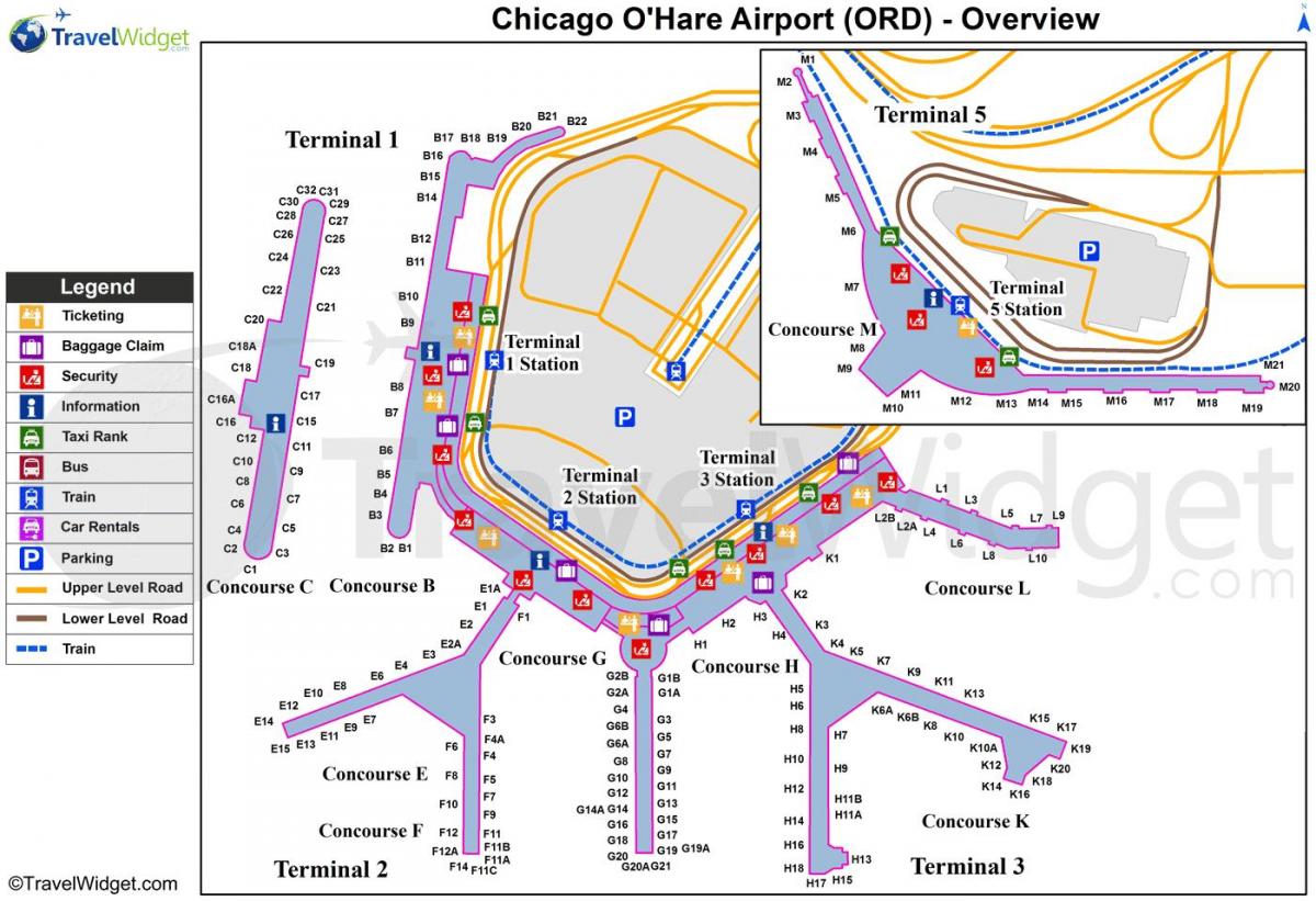 지도의 시카고 O'Hare 공항