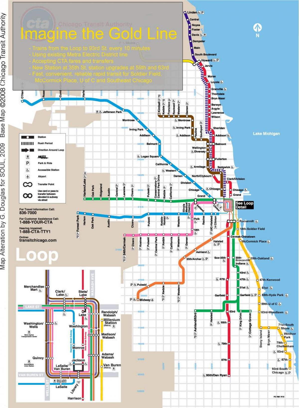 시카고 기차 맵 블루 라인