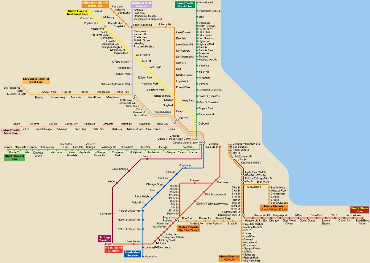 시카고 대중 교통 지도