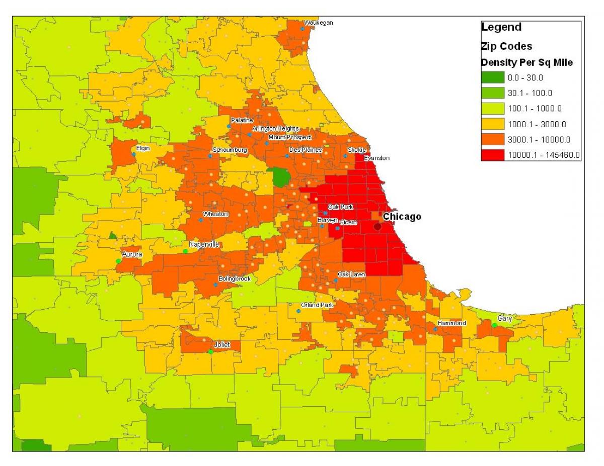 인구 통계 시카고 지도
