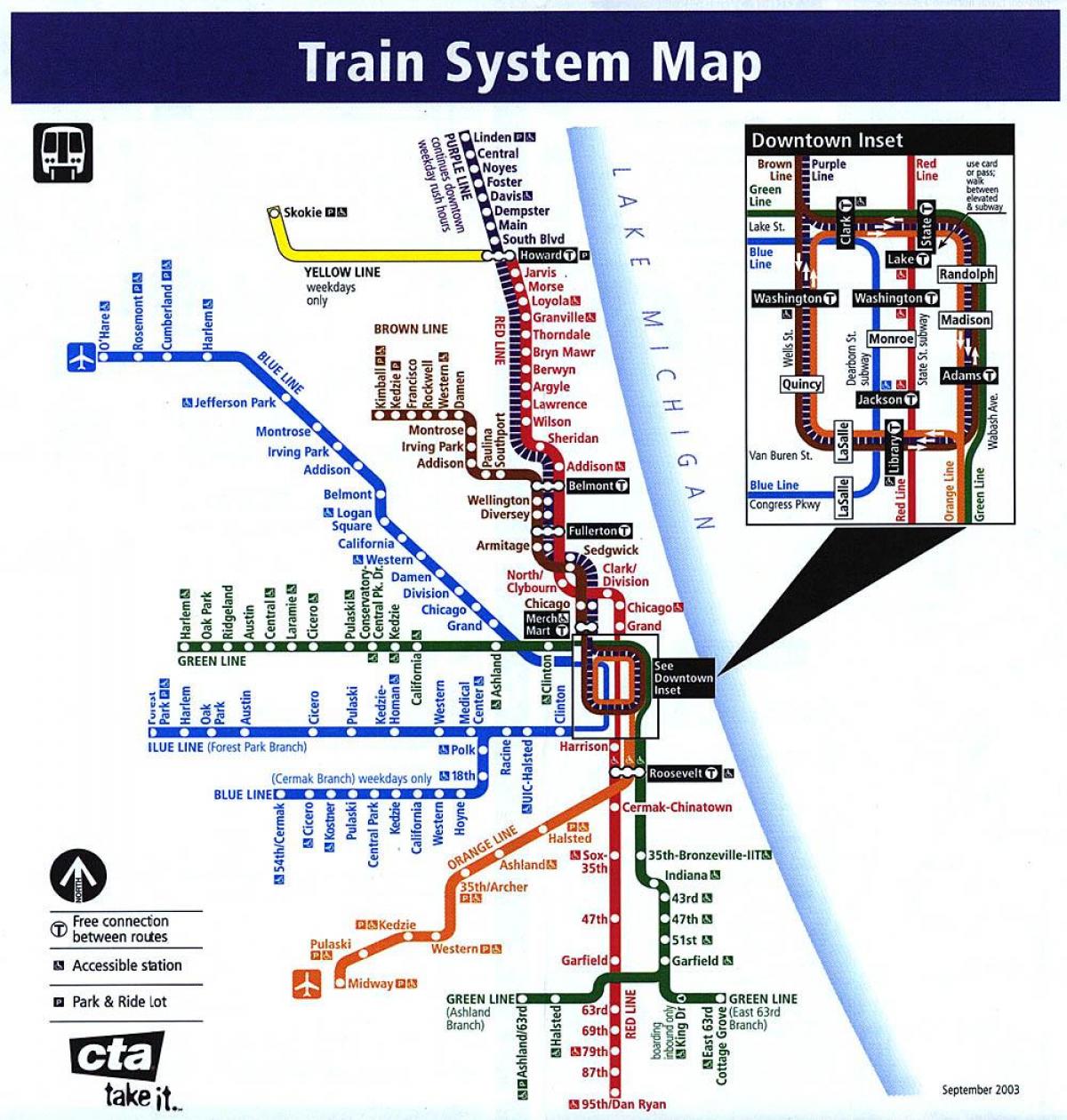 시카고 기차 시스템 맵
