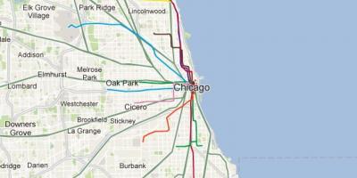시카고 블루 라인 train 지도