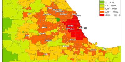 인구 통계 시카고 지도
